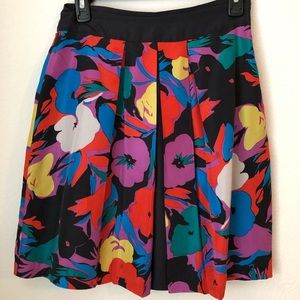 Silk floral skirt